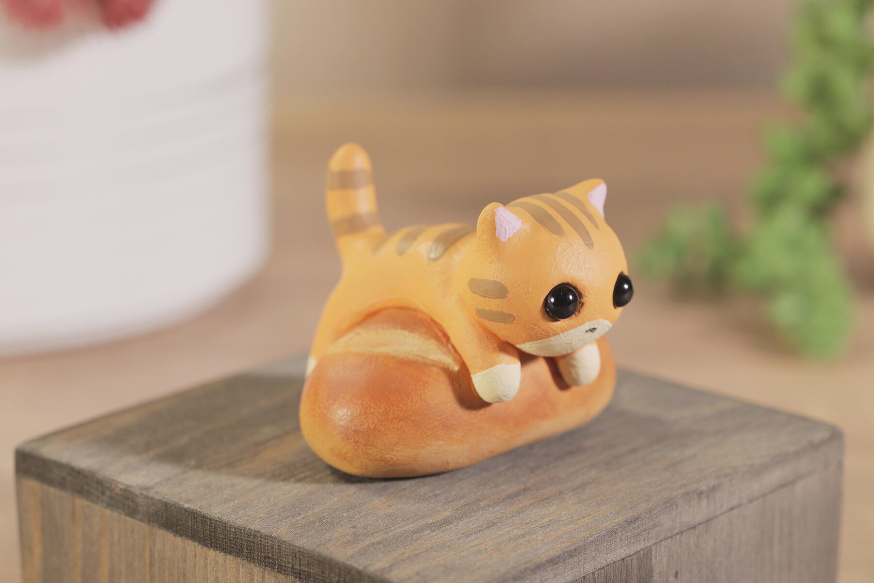 Orange Bread Cat - Polymer Clay
