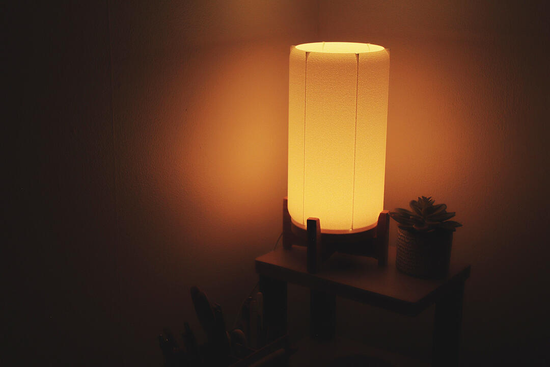 Minimalist Lamp with Wooden Stand